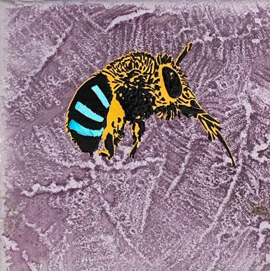 Blue Banded Bee Stencil - small | 4 Layer Reusable Stencil Set for Wall Art, Furniture & DIY (I-BEE-001)